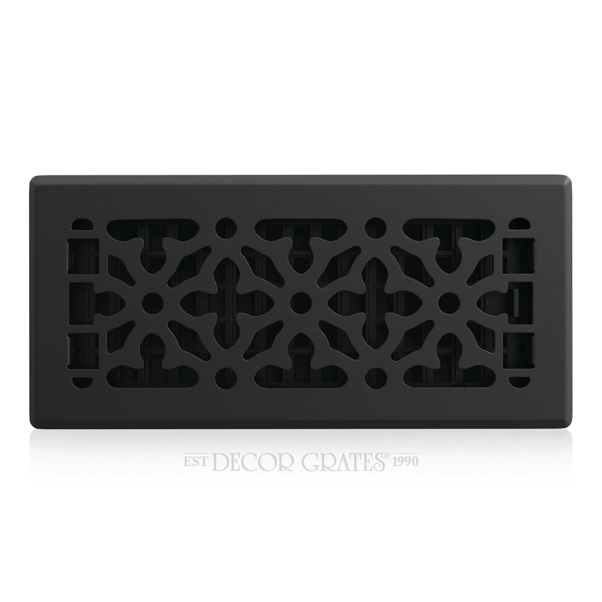 Decor Grates AGH410-BLK - Registro de piso gótico, color negro texturizado, 4 x 10 pulgadas