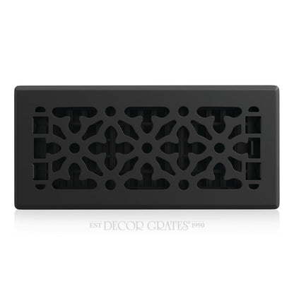 Decor Grates AGH410-BLK - Registro de piso gótico, color negro texturizado, 4 x 10 pulgadas