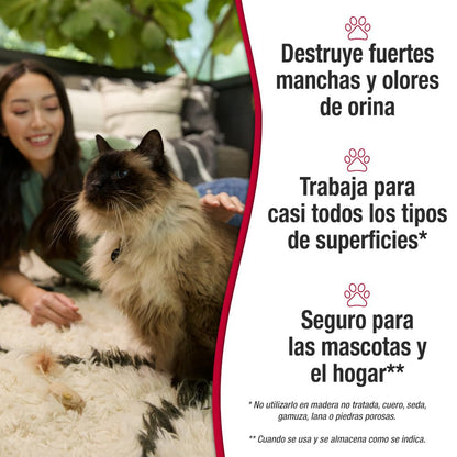 Nature's Miracle - Urine Destroyer Plus for Cats, Spray, For Severe Cat Urine Stains, Enzymatic Formula, 32oz