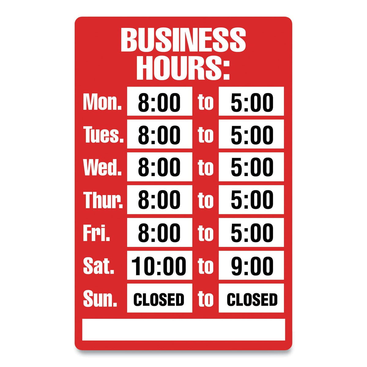 Cosco Kit de letreros, Horario de negocios, 20 x 30 cm (098071)