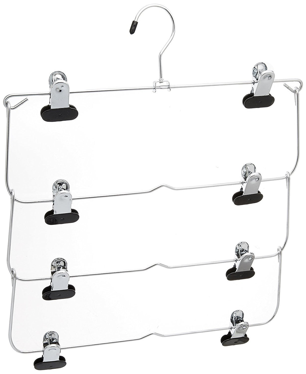 Whitmor 4-tier plegable falda percha de ropa de ropa cromo/negro