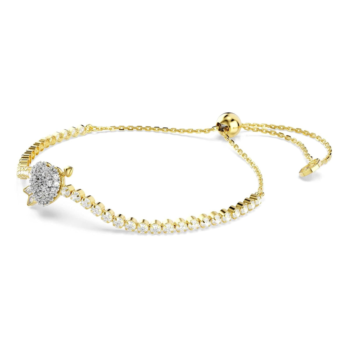 Pulsera Swarovski Idyllia, Corazón con flecha, Blanco, Oro-tSwarovski Un baño
