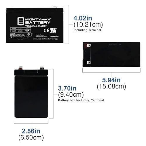 Mighty MAX Battery ML9-12 - Batería Recargable SLA 12 V 9 Ah - Producto de Marca
