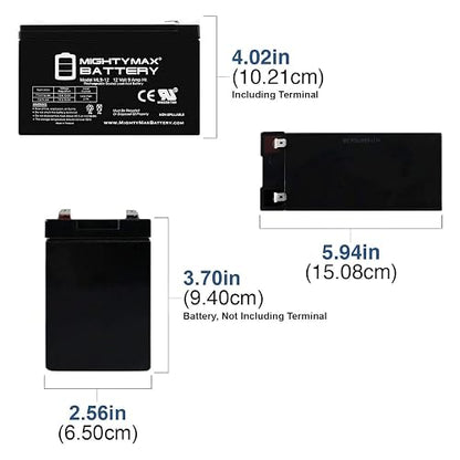 Mighty MAX Battery ML9-12 - Batería Recargable SLA 12 V 9 Ah - Producto de Marca