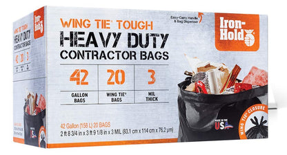 Iron Hold Bolsas de Basura Negras 170 L (45 gal) Alta Resistencia, 18 pzas - 20