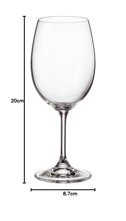 Bohemia Crystalite 4S415350 Sylvia - Juego de 6 Copas Vino 350 ml Elegantes Copas Vidrio Transparente de Vino para Aniversario, Fiestas, Brindis