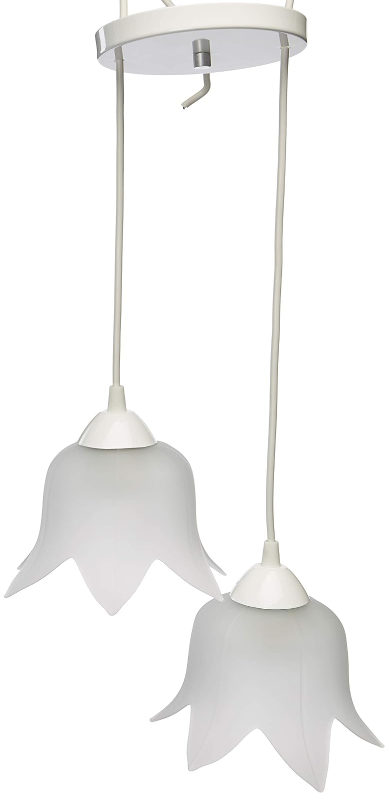MAXXI MX-CL6612/B Candil Decorativo Techo, Vidrio Mate Flor, E26, 2 Piezas