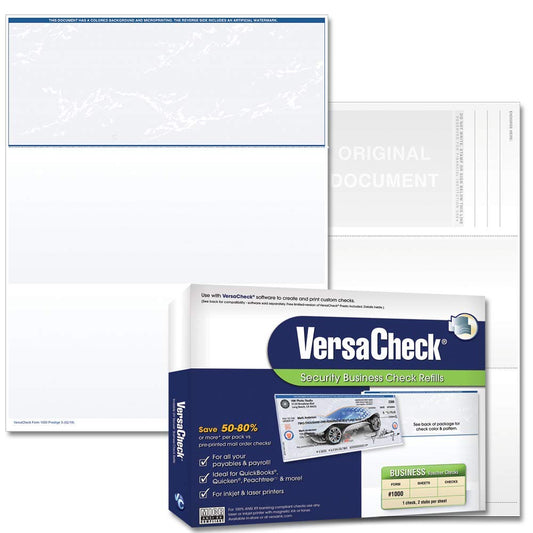VersaCheck Comprobantes de Seguridad Forma #1000 Azul 500 Hojas