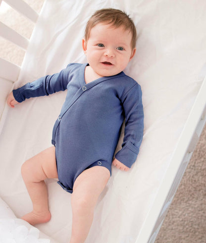 L'ovedbaby Unisex-Baby Organic Cotton Kimono Long Sleeve Bodysuit, Lavender, Newborn (up to 7 lbs.)