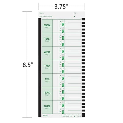 Lathem Tru-Align - Reloj térmico, Tarjetas de Horario, Blanco, 10.16 cm X 22.86 cm