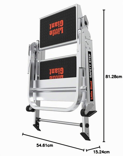 Little Giant Ladder Systems 10210BA, Escalera de Tijera con Escalón de Seguridad y Pasamanos, 2 Escalones