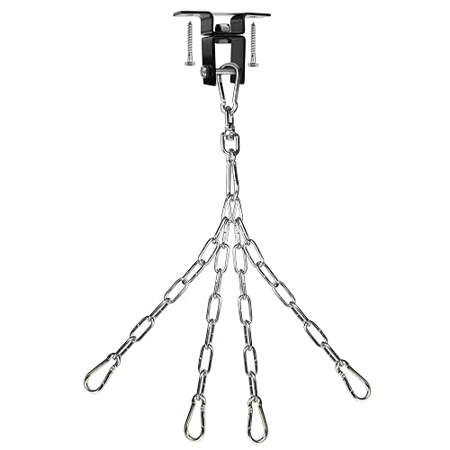 Yes4All Combo: Kit de Colgador para Bolsa de Golpeo - Gancho Giratorio, Montaje para Viga de Madera, Rotación 360°