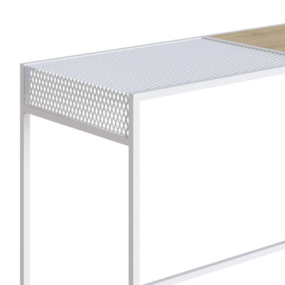 TUGOW Alterego Consola Bezen Color Blanco y Madera con Estructura Metálica de Acero y MDP