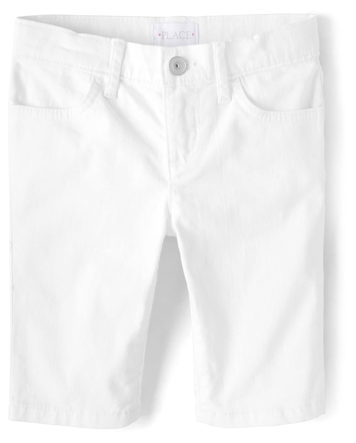 The Children's Place Short de Mezclilla Skimmer para Niña - Blanco - 14