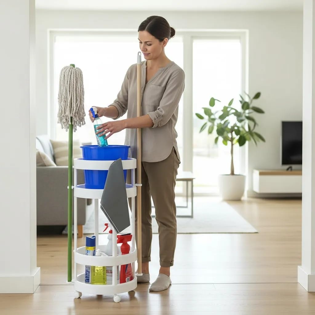 Italhome Carrito para Productos De Limpieza Caddy 4 Niveles