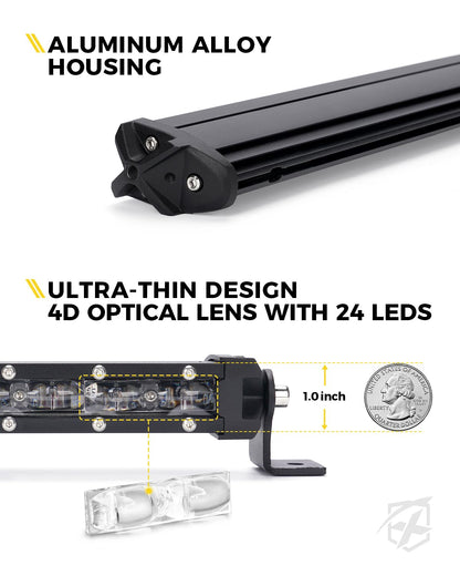 Xprite - Barra de luz LED de 25 Pulgadas, luz Trasera Todoterreno con señal de Giro de Freno, Luces de Marcha para Jaula de 1.7 a 2 Pulgadas, Compatible con UTV, Polaris RZR, Yamaha, Kawasaki, | Con señal de giro de freno para barra de rodillo de 1.75-2 p