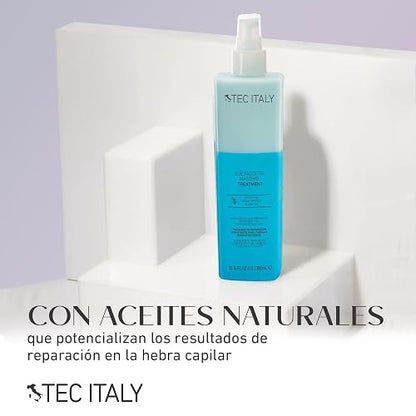 TEC ITALY Due Faccetta Massimo Tratamiento para Cabello Decolorado 300 ml | Repara e hidrata cabello decolorado o sobreprocesado. Regula la porosidad y facilita el desenredo. Con protección UV.