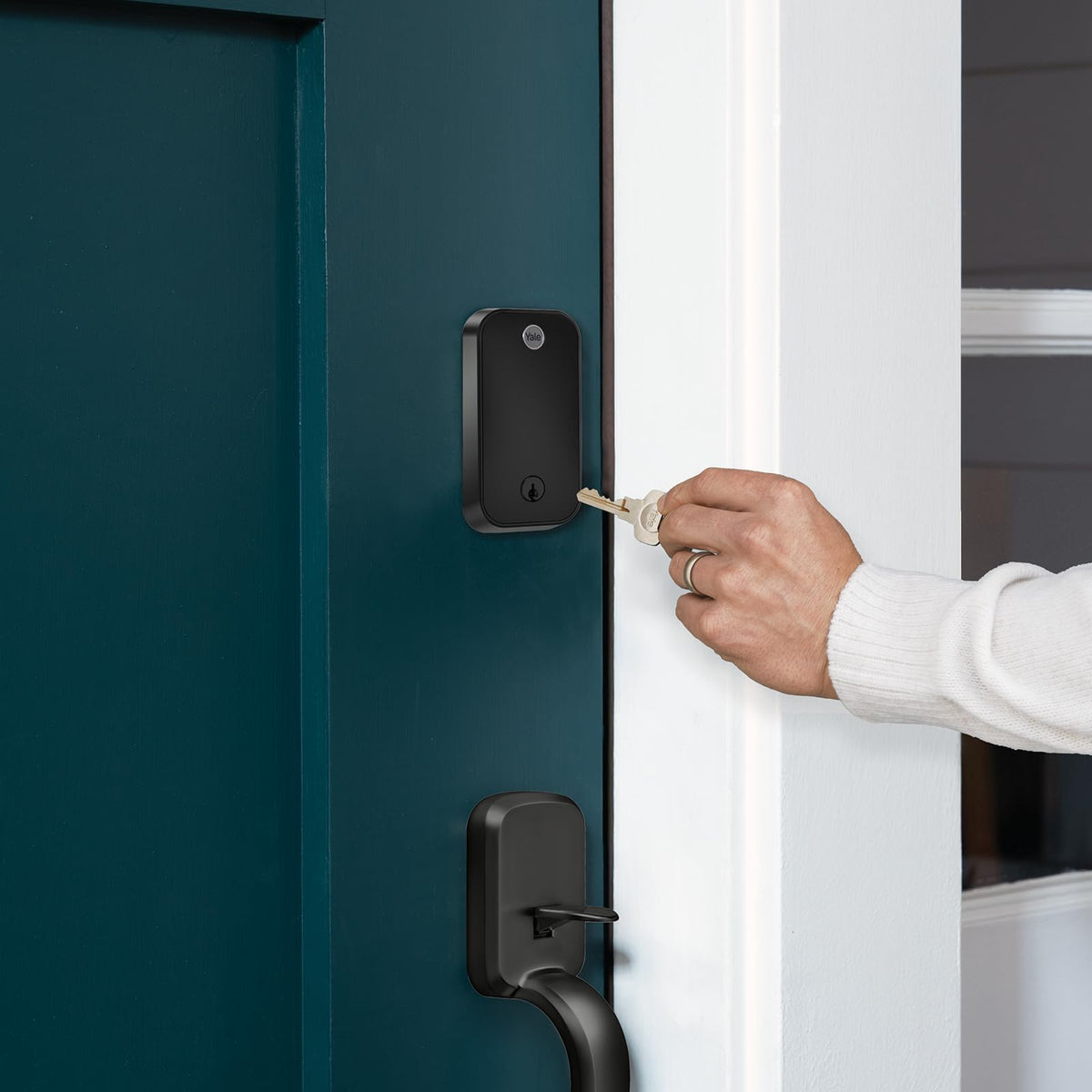 Yale Security Lock 2 Touch, cerradura biométrica de puerta con teclado y huella dactilar negra con código o huella dactilar (sin Wi-Fi), YRD420-F-BLE-BSP