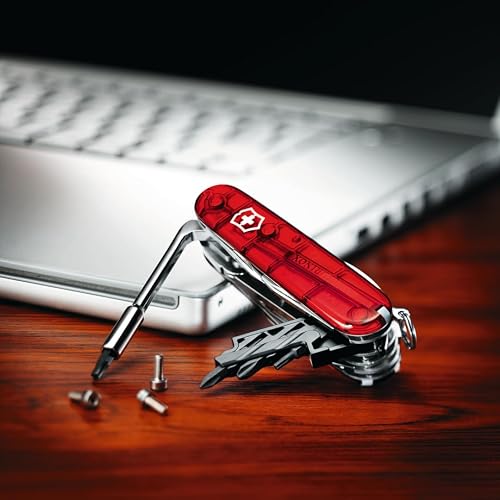 Victorinox Cyber Tool con 34 Usos, rojo transparente