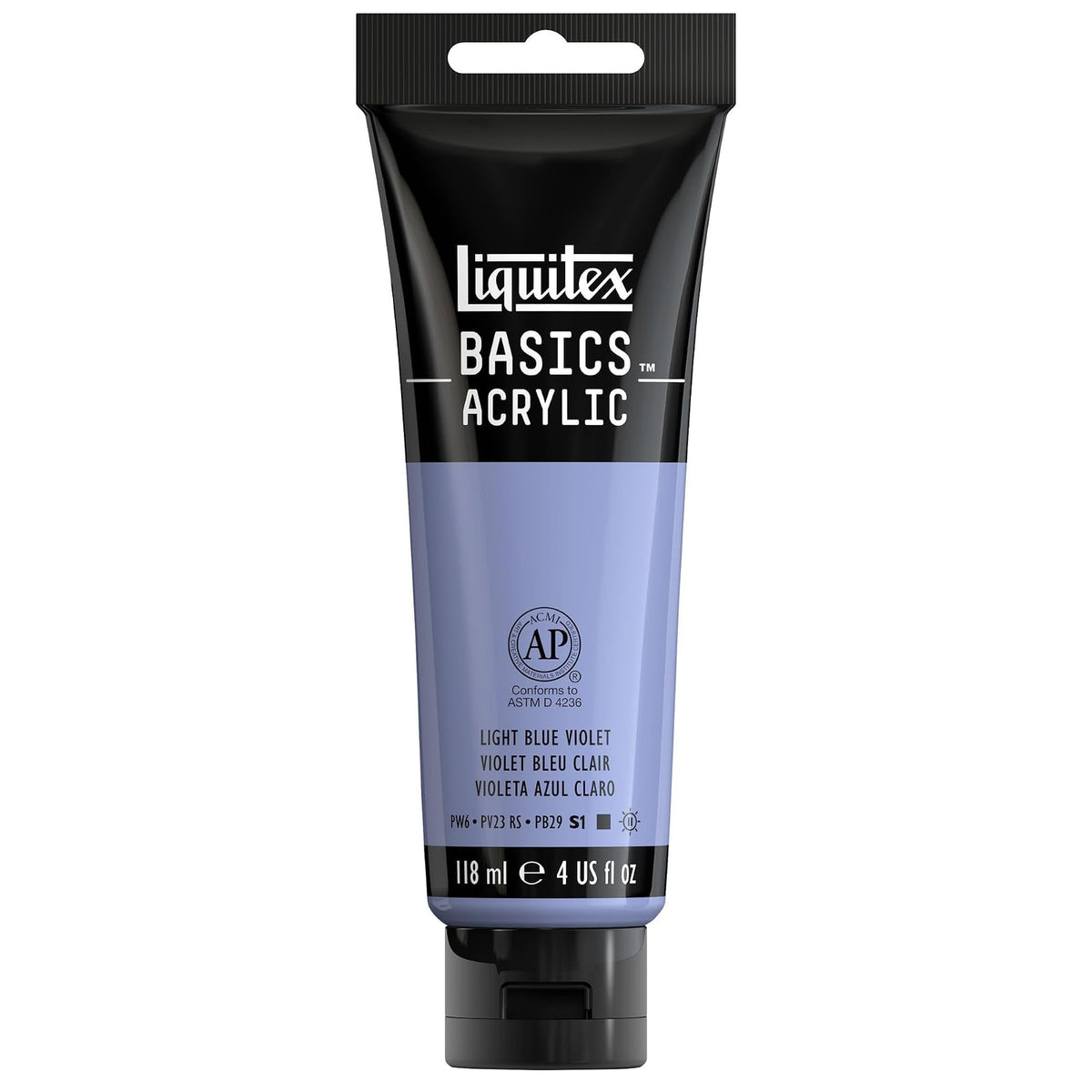 Liquitex Basics Pintura Acrílica, Tubo de 4 oz - Azul (Light Blue Violet 680) - Tubo de 4 oz