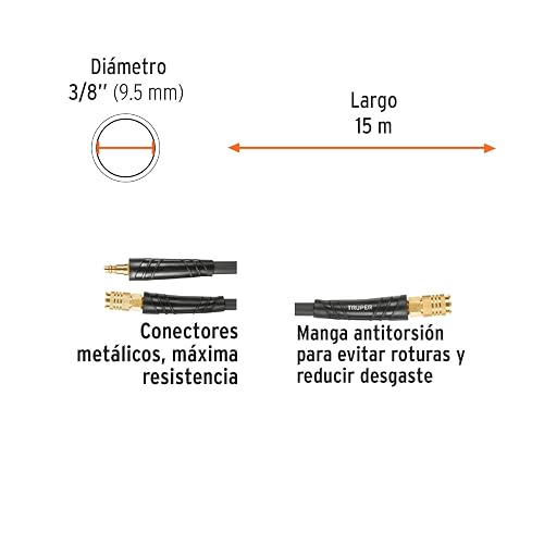 Truper MAN-HI-15-3/8, Manguera híbrida para compresor, 15 m x 3/8"