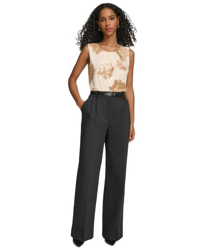 Calvin Klein Pantalón de Traje Pierna Recta para Mujer, Ajuste Clásico - Negro - - 2