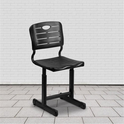 Flash Furniture Adjustable Height Black Student Chair with Black Pedestal Frame