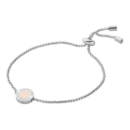 Michael Kors - Pulsera de tono plateado para mujer, pulseras, joyería para mujer - Plata y Rosa Glitz