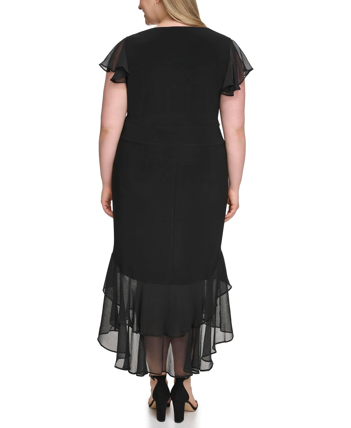Tommy Hilfiger - Vestido de Falda escalonada de Manga Alta y Baja para Mujer