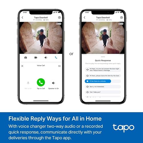 TP-Link Tapo D235 Timbre con Cámara WiFi Exterior - Resolución 2K - Visión Nocturna a Color - Cobertura 180° - Batería de Larga Duración - Detección Inteligente - Audio Bidireccional - Protección IP66