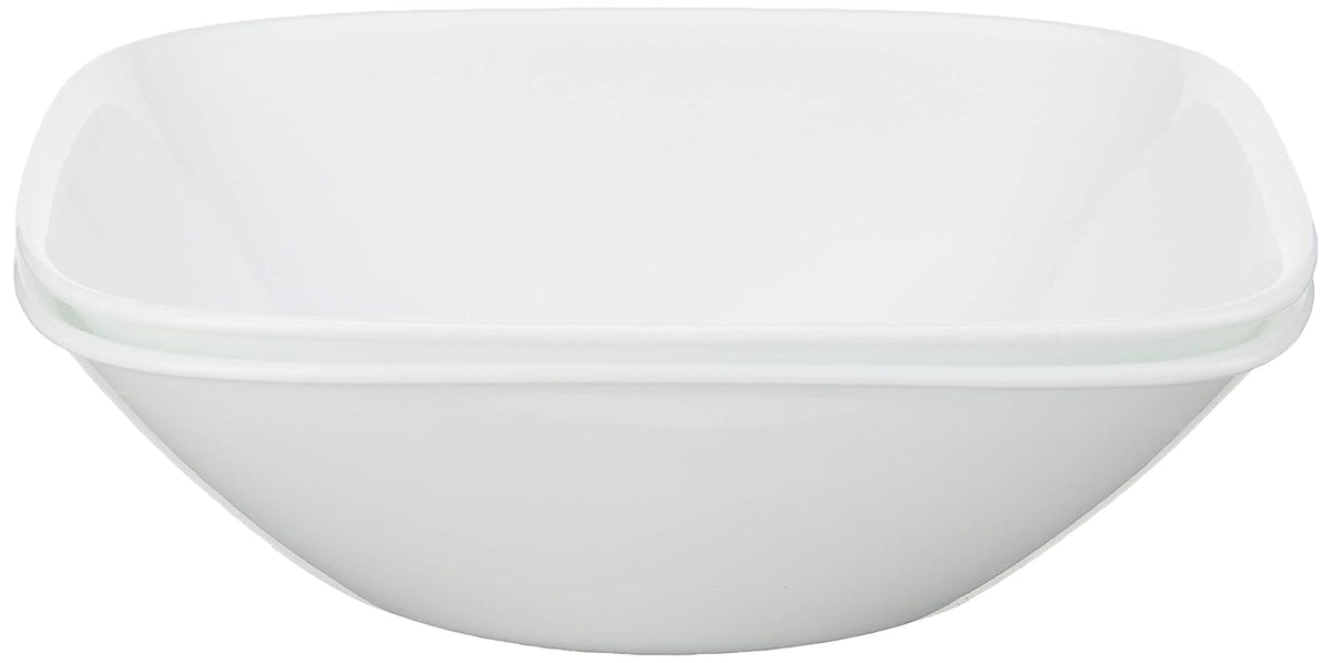 Corelle Vitrelle - tazón para servir de 1 cuarto de galón, tazón grande, vidrio de triple capa, resistente a grietas y astillas, bandejas cuadradas para servir, 7.75 pulgadas de ancho x 2.25 pulgadas