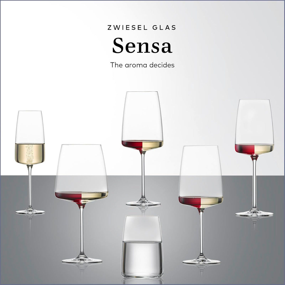 Zwiesel Glas Sensa Red Wine Glass (Juego de 6), vaso de vino para vino Rojo o Blanco, lavaplatos-Safe Made in Germany (18.1 Oz)