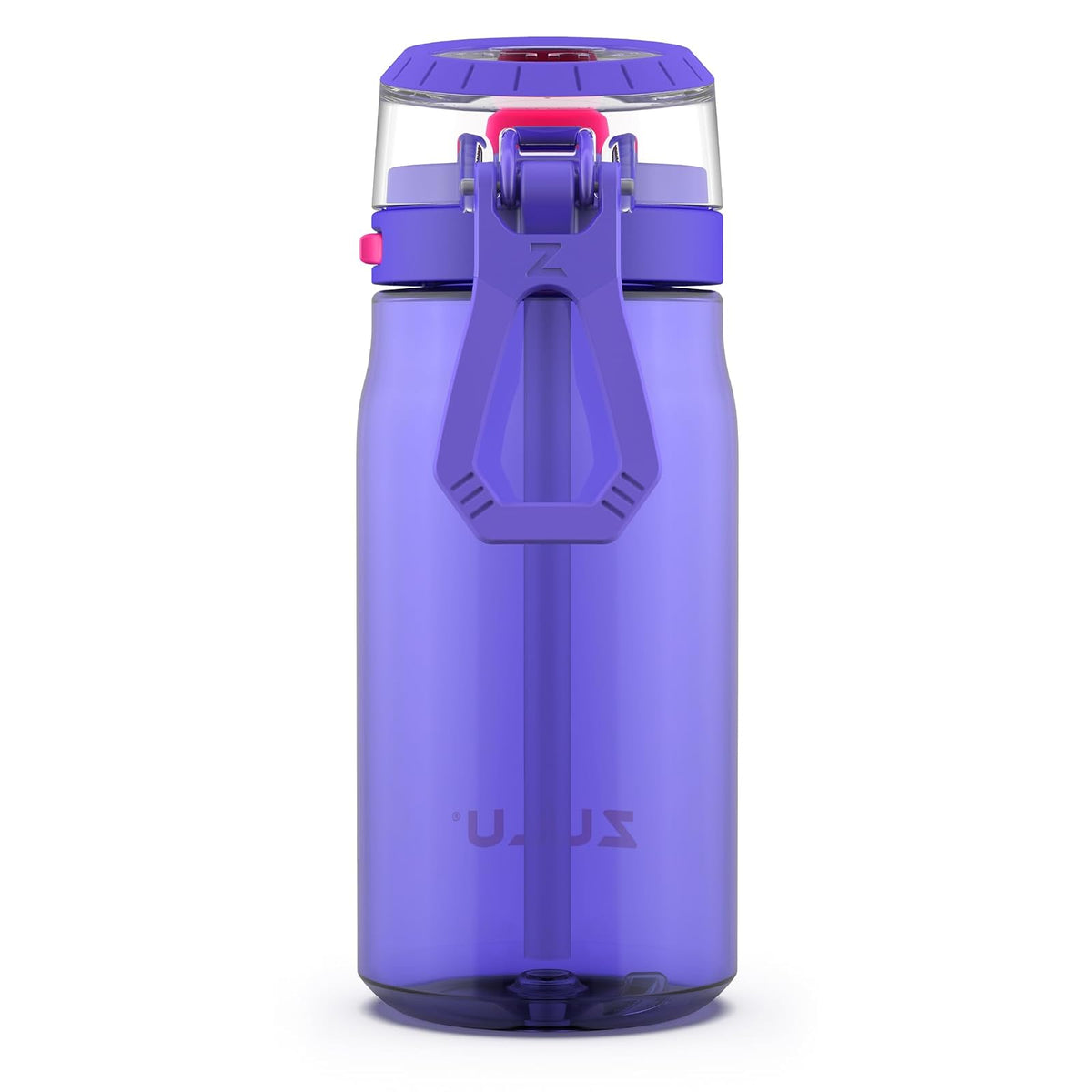 ZULU Kids Flex - Botella de agua de plástico Tritan de 16 onzas con boquilla de silicona, tapa abatible a prueba de fugas y bucle de transporte suave al tacto para mochila escolar, lonchera y deportes