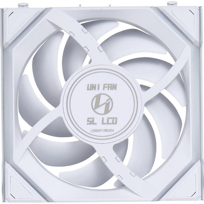 Lian Li UNI Fan SL LCD Wireless (Reverse Blade) 120mm ARGB Fan - Single Pack - LCD - 2.4 GHz señal inalámbrica para RGB y control de ventilador - driver no integrado & Omitido - Blanco (12RSLLCD1W1W)