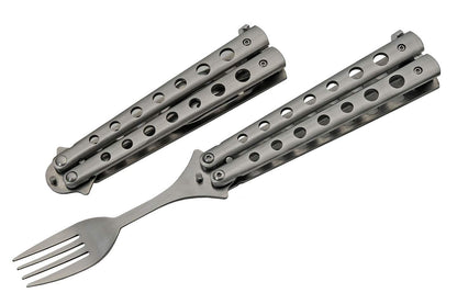 SZCO Supplies 211520-SL - Tenedor de Viaje y Camping con Acabado Plateado de 9 Pulgadas