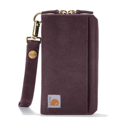 Carhartt - Carteras planas de lona para mujer, Embrague plano de pato de nailon (vino profundo), Talla única