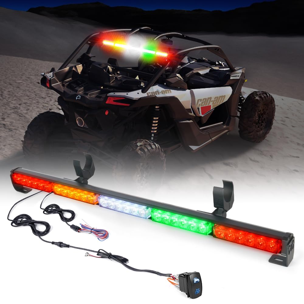 Xprite - Barra de luz estroboscópica LED de 30 pulgadas con luz intermitente de freno para UTV, ATV, Polaris RZR XP 1000 900, lado a lado, 4x4, trofeo camión, cuádruple