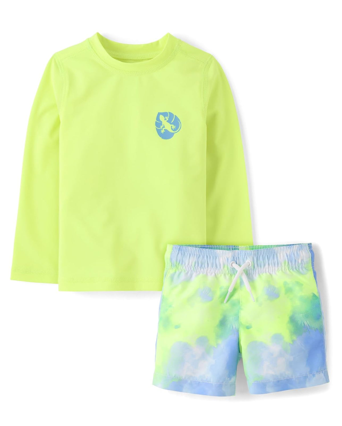 The Children's Place Traje de Baño Rashguard 2 Piezas con UPF 50+ para Niño - 4 Años - Gecko Tie Dye