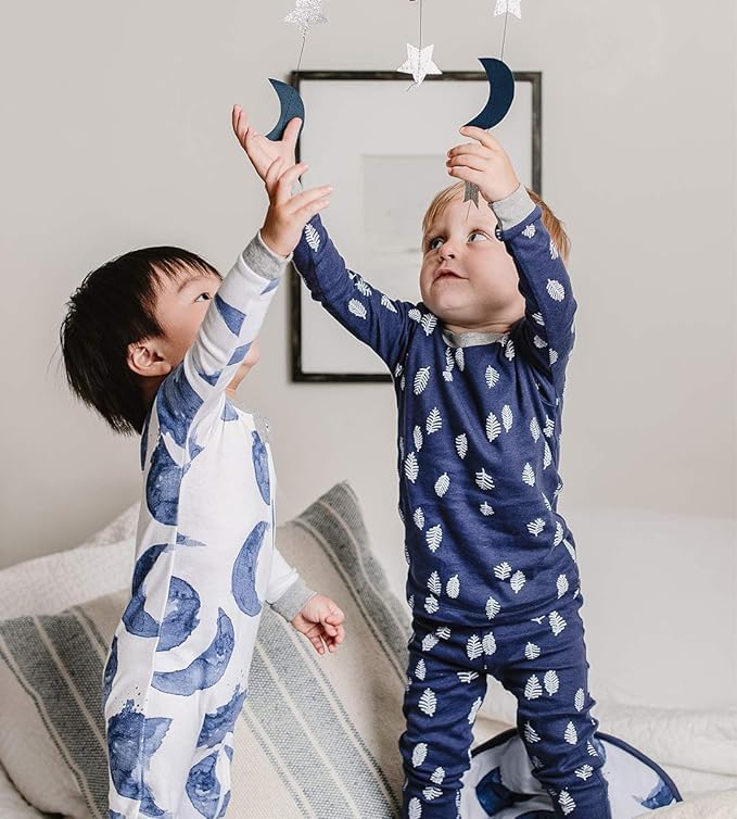 Burt's Bees - Pijama para bebé y niño, Playera de Manga Larga de 2 Piezas y pantalón Largo de algodón, Tallas para 12 Meses a 12 años