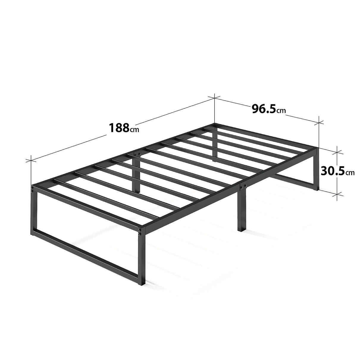 Zinus Lorelai | Base de Cama Individual de Metal con Marco de Acero Resistente y Moderno de Fácil Armado | Garantía de 5 Años