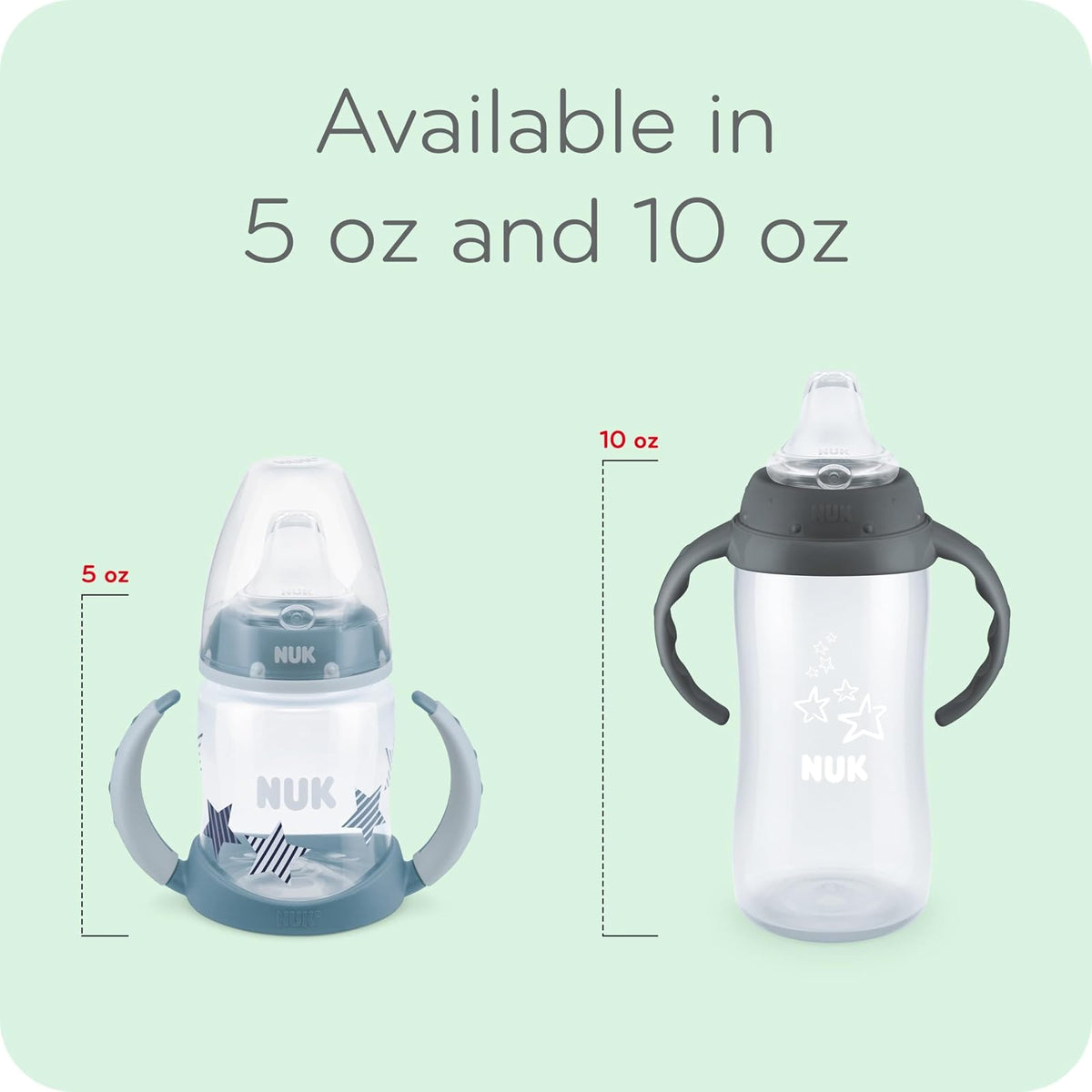 NUK Active Sippy Cup 10 onzas, 2 unidades más de 8 meses, color azul