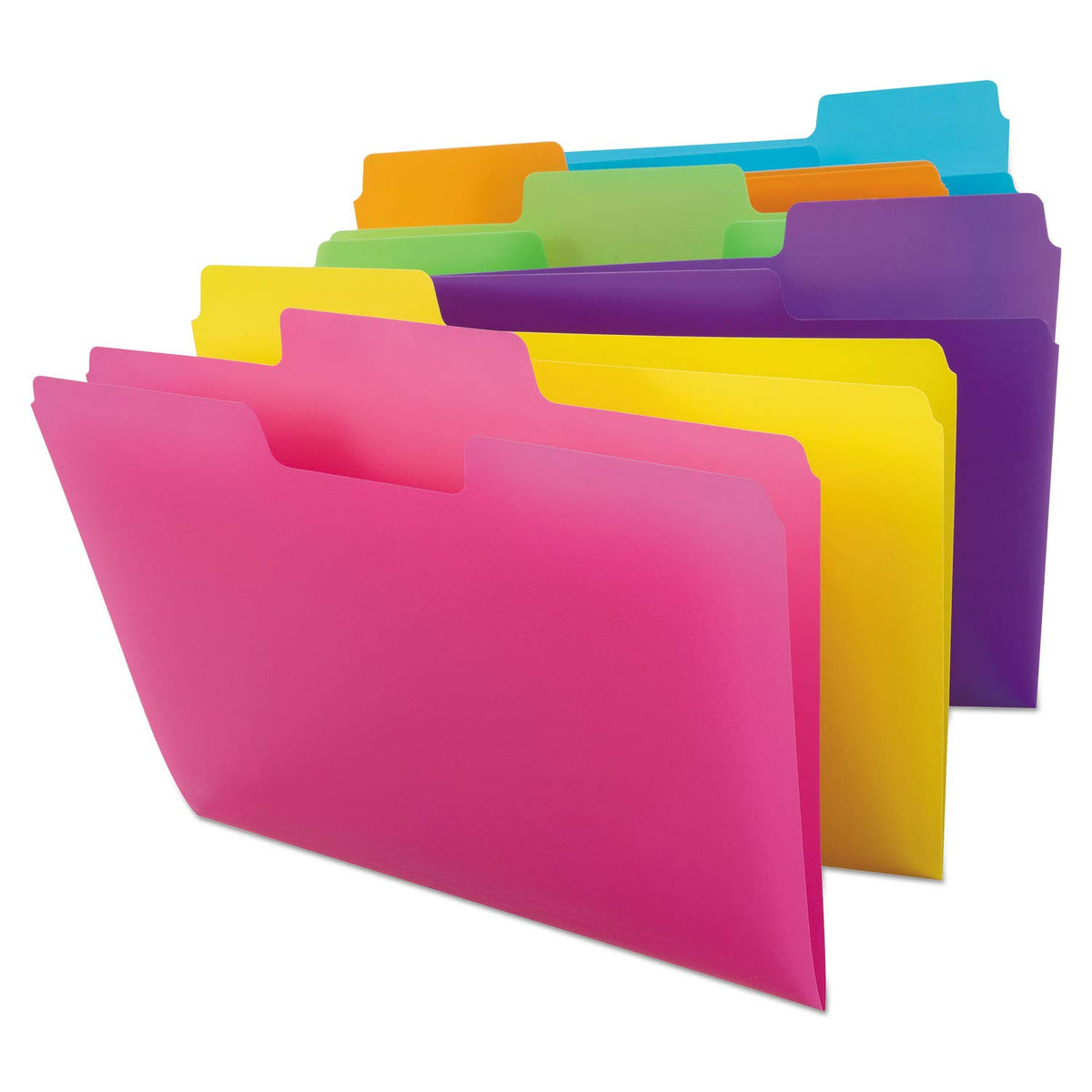 Smead SuperTab File Folder, Oversized 1/3-Cut tab, Letter Size, Poly, 18 per Pack (10515)
