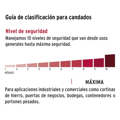 Hermex COR-80Q, Candado antipalanca, cuerpo de latón blindado de 80mm, llave de puntos, máxima seguridad