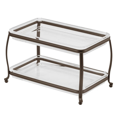 InterDesign York Lyra Double Vanity Tray, Bronze/Clear - Bandeja de cambiador doble