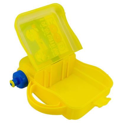 FunKids 1669-1184 Lonchera Infantil de Plástico, Colección Despicable Me 4 “Minions”, Universal Studios, Botella Cilindro Para Agua, Capacidad 400 mililitros, Amarillo