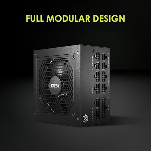 MSI PSU mag A650GL 80 Plus Gold Full Modular | Full modular, certificación 80 Plus Gold, 650 W, fuente de alimentación