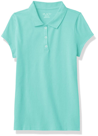The Children's Place Polo Escolar de Manga Corta para Niña - Seafrost - 2XG