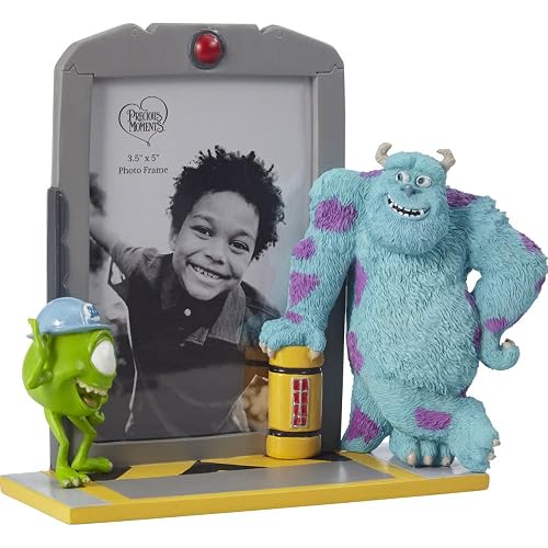 Adorable Monsters, Inc. - Marco de fotos de Precious Moments Perfect Disney Showcase, regalo Pixar Love Your Inner Monster - Soporte de fotos de 3 x 5 pulgadas, compatibilidad con imágenes, decoración
