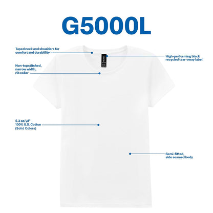 Gildan Playera de algodón Pesado para Adultos, Paquete de 2 Camiseta para Mujer