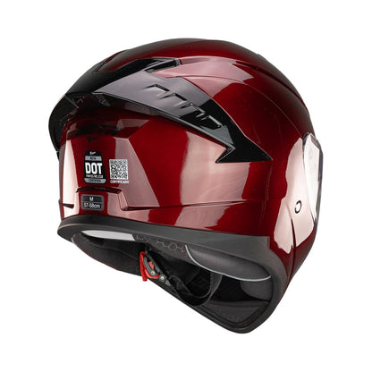 KOV Casco Beta Cherry Rojo Brillante Integral para Moto Certificado Dot